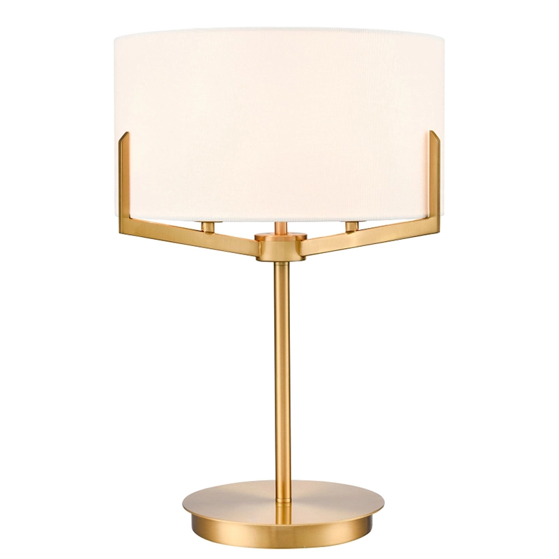 Moderná stolová lampa so zlatým kovovým rámom s 3 svetlami