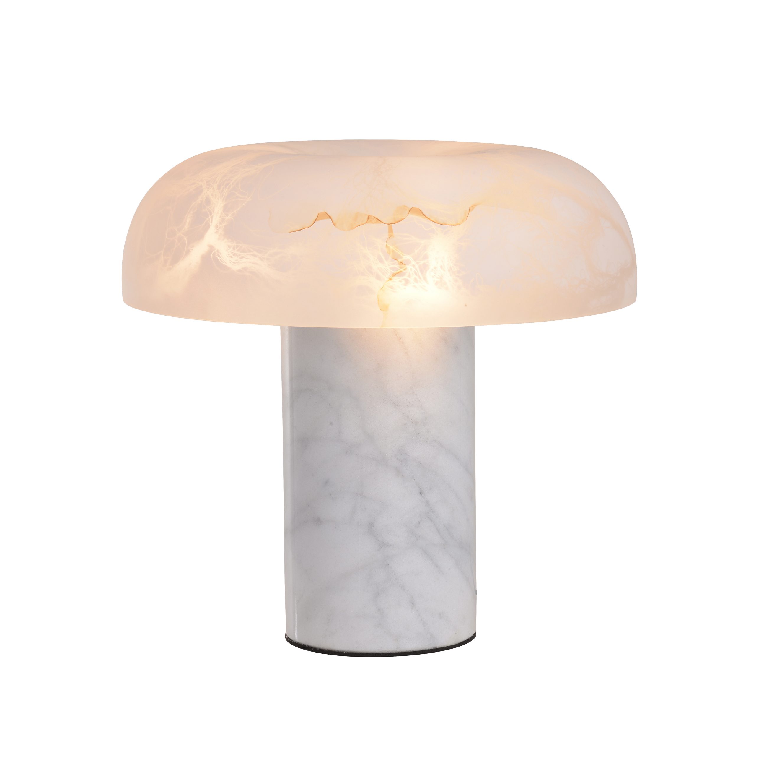 Dekoratívna hubová alabastrová stolová lampa