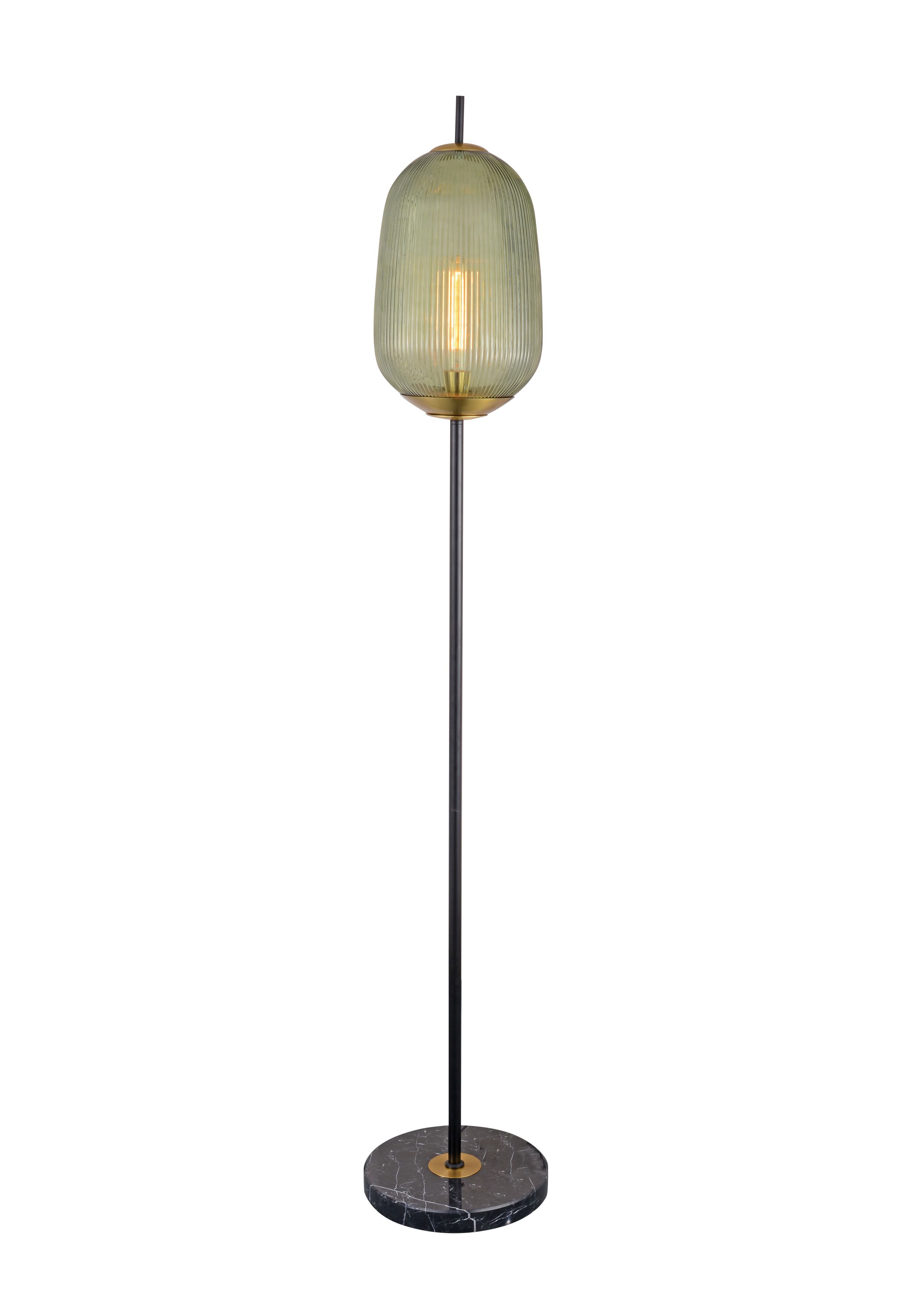 Sage Green Rebred Glass Mramor Stojací lampa